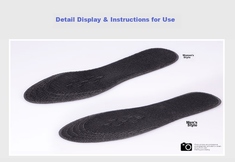 Eleft Activated Carbon Mesh Insoles for Men, Odor-Resistant Breathable Sweat-Absorbing Sports Insoles, Ultra-Thin Shock-Absorbing Black Mesh 5
