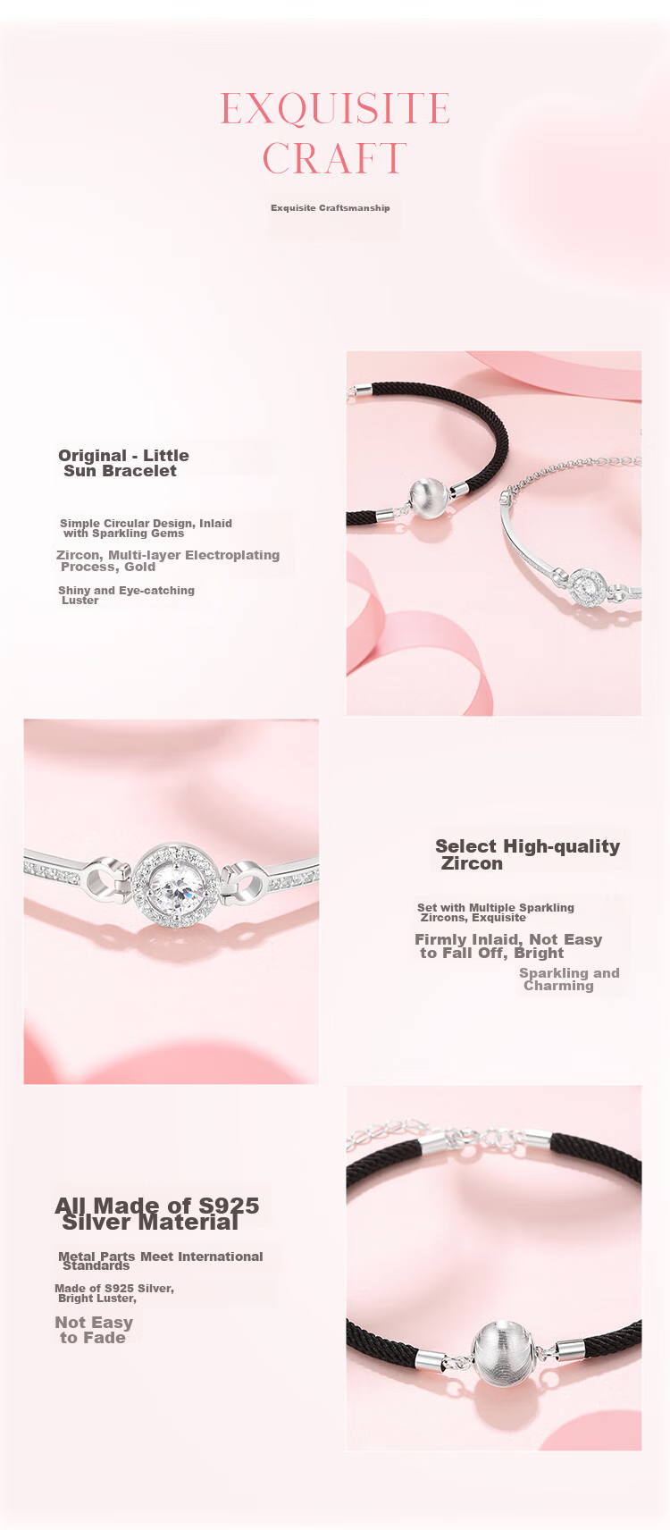 Clect Sun Bracelet for Women, 925 Sterling Silver Bracelet, Luxurious Elegant Fashion Jewelry, Birthday Gift for Girlfriend 10