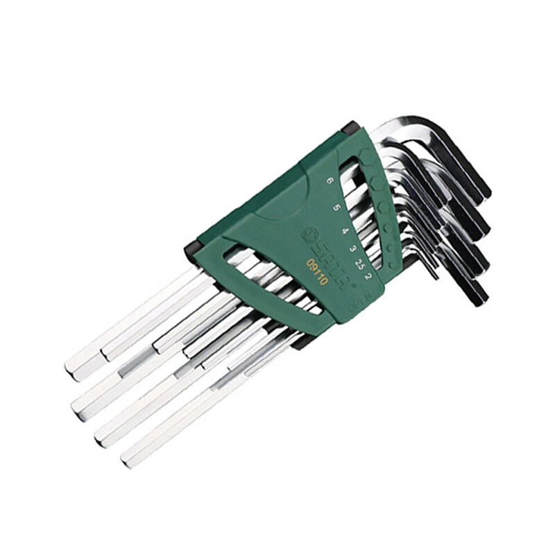 Shida 10-Piece Extended Hex Key Set, 2-10mm, 09110