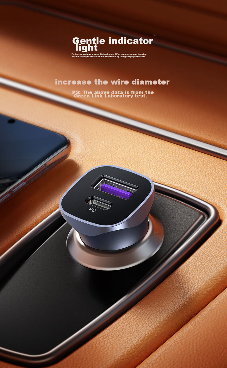 UGREEN Car Charger, Cigarette Lighter Adapter, Dual Car Charger with 50W PD Fast Charging Ports, Compatible with Apple 17, Huawei, Xiaomi 20
