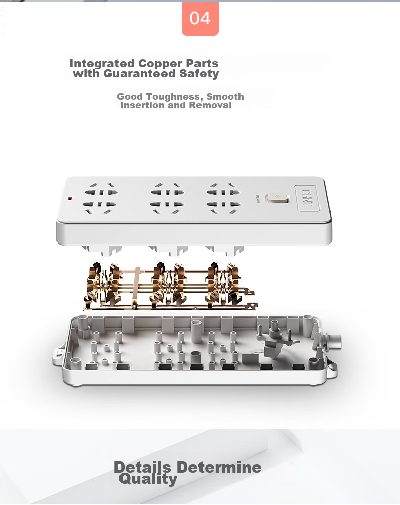 CHNT Master Control Socket/power Strip/extension Cord/strip/power Board/drag Cord 4-Outlet Master Control Socket (With Switch) 10A 1140-3m 5