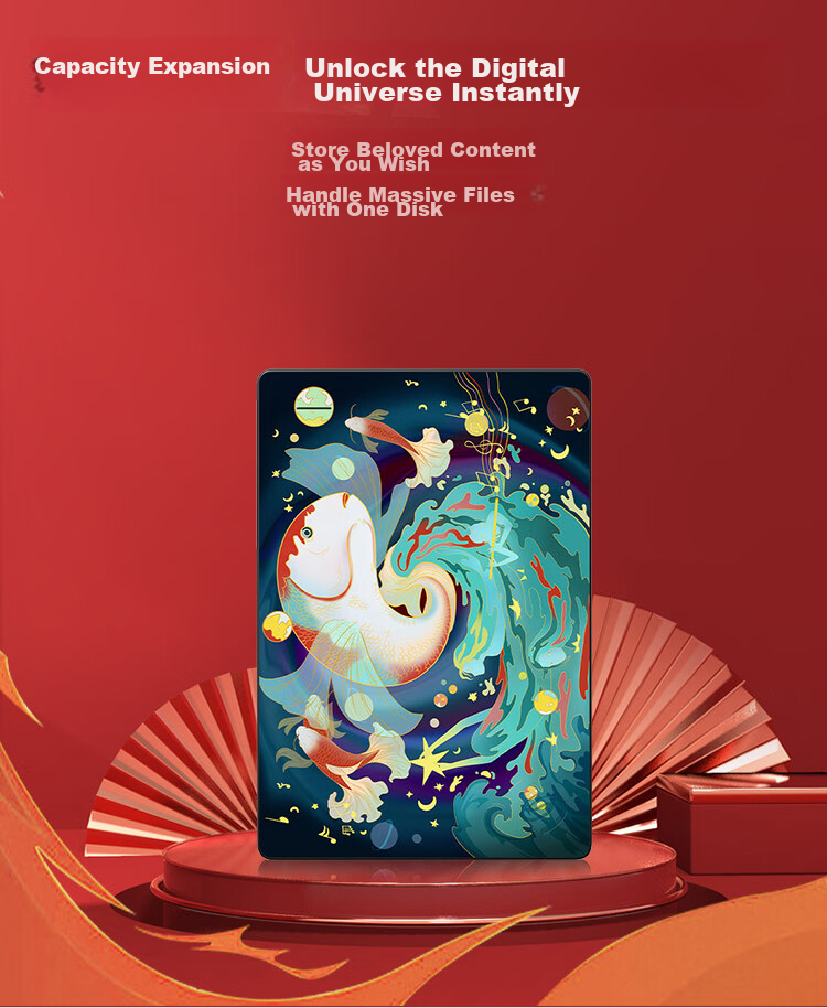 SEAGATE Portable Hard Drive, 2TB, USB3.0, 2.5-Inch, Mechanical Hard Drive, High-Speed, Gift, External Storage, Data Recovery Service, Customized Lucky Koi Desig 3