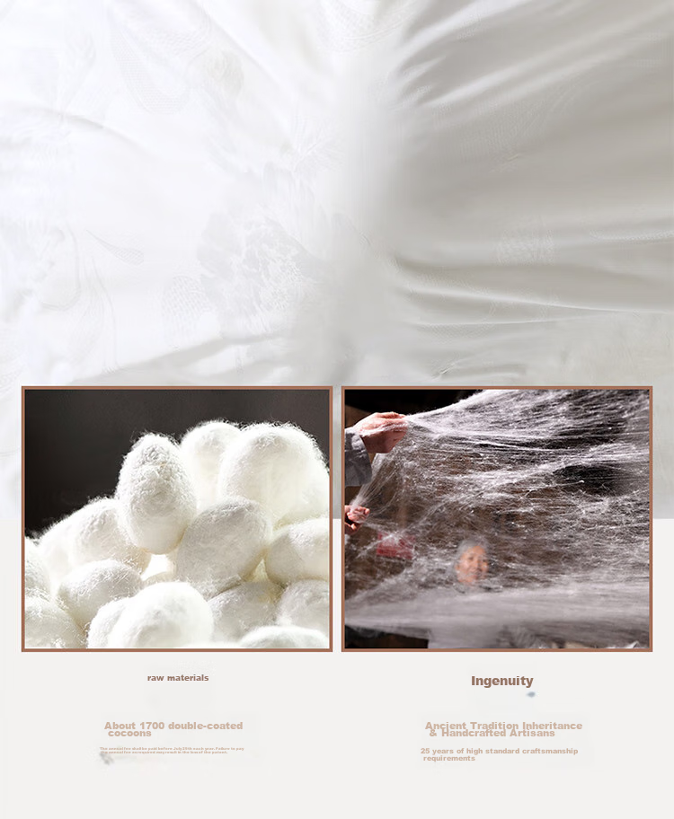 FUANNA Silk Comforter, 100% Mulberry Silk Winter Quilt, Double Cocoon Thickened Winter Duvet, Double Size 6.4 Jin, 203*229cm 4