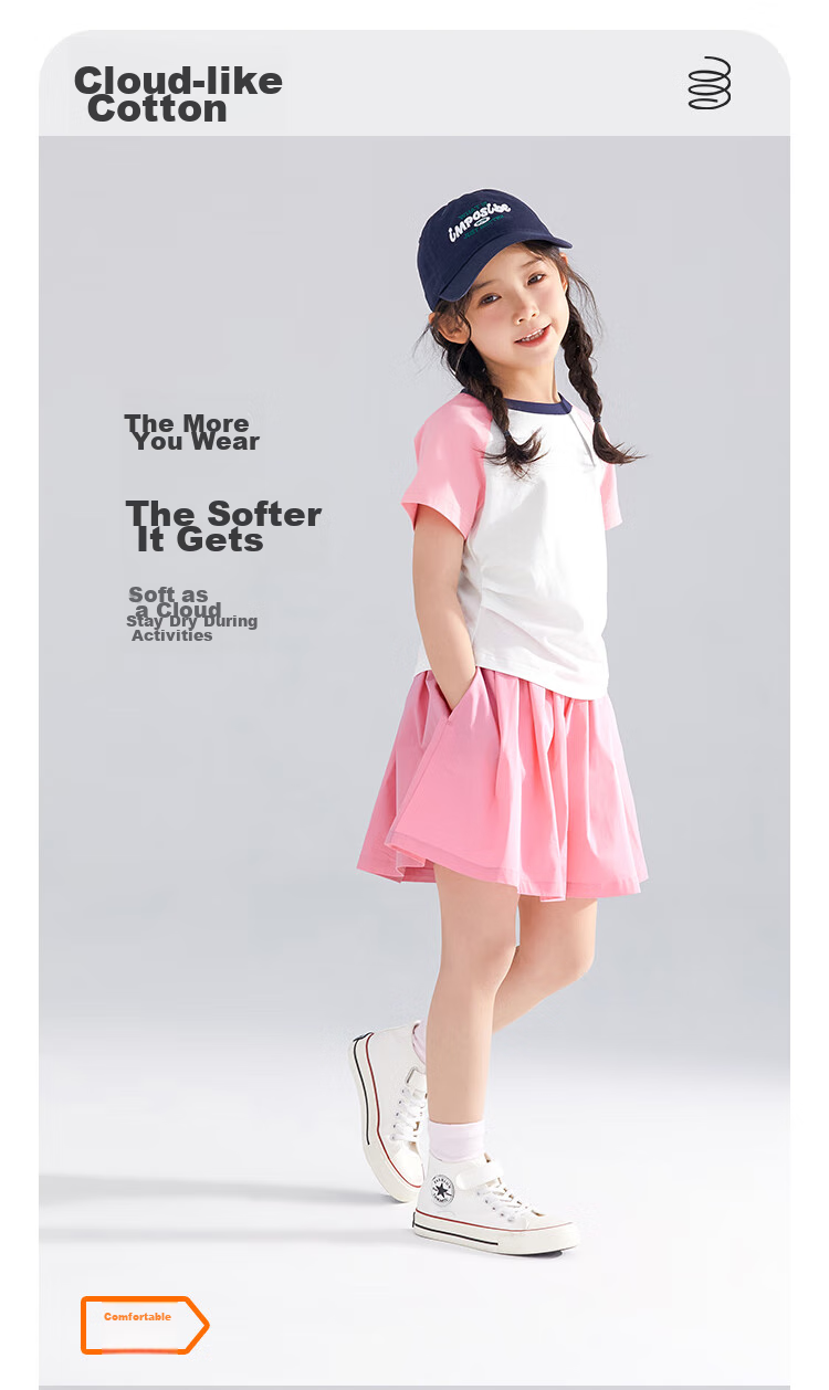 QQ DUCK Children's Clothing, Girls' Summer Shorts, Wide-Fit Youth Wear, Versatile, White Color; Size 140 2
