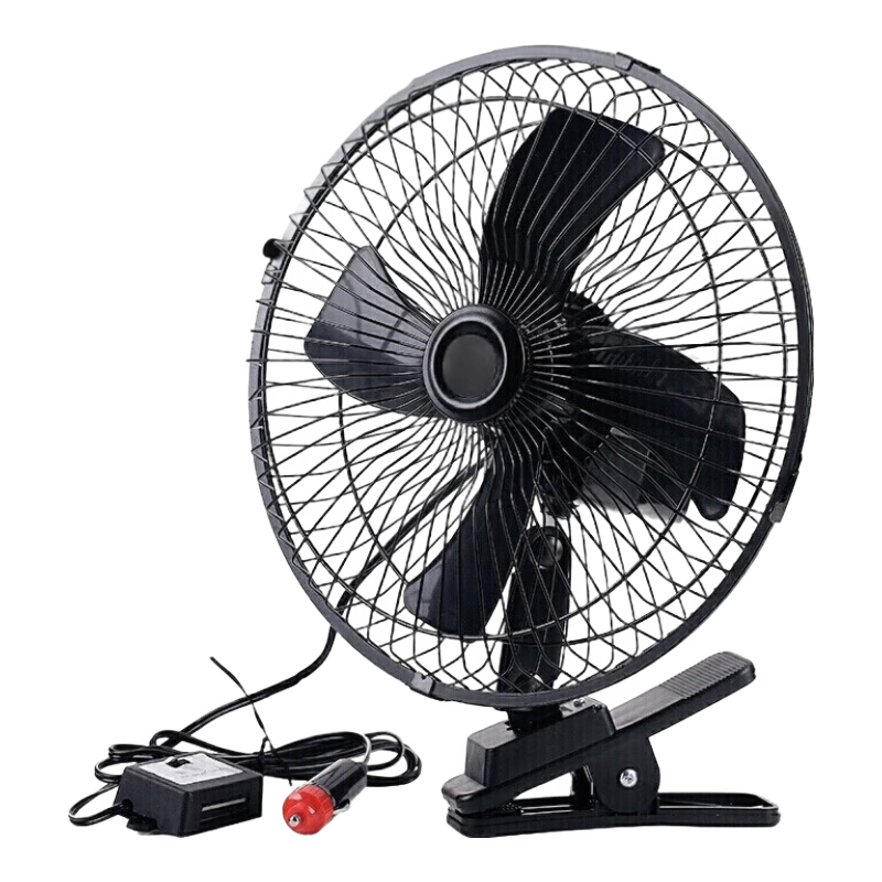 Huashi Car Air Conditioner Fan, 24V for Large Trucks, 12V for High-Power, Strong Wind, Bread Car Electric Fa