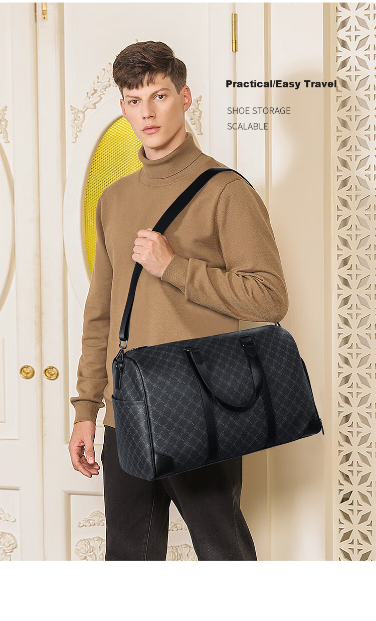 POLO Travel Bag for Men, Business Large Capacity Short-Distance Trip Commuter Luggage Handbag with Separate Shoe Compartment Storage Bag 3