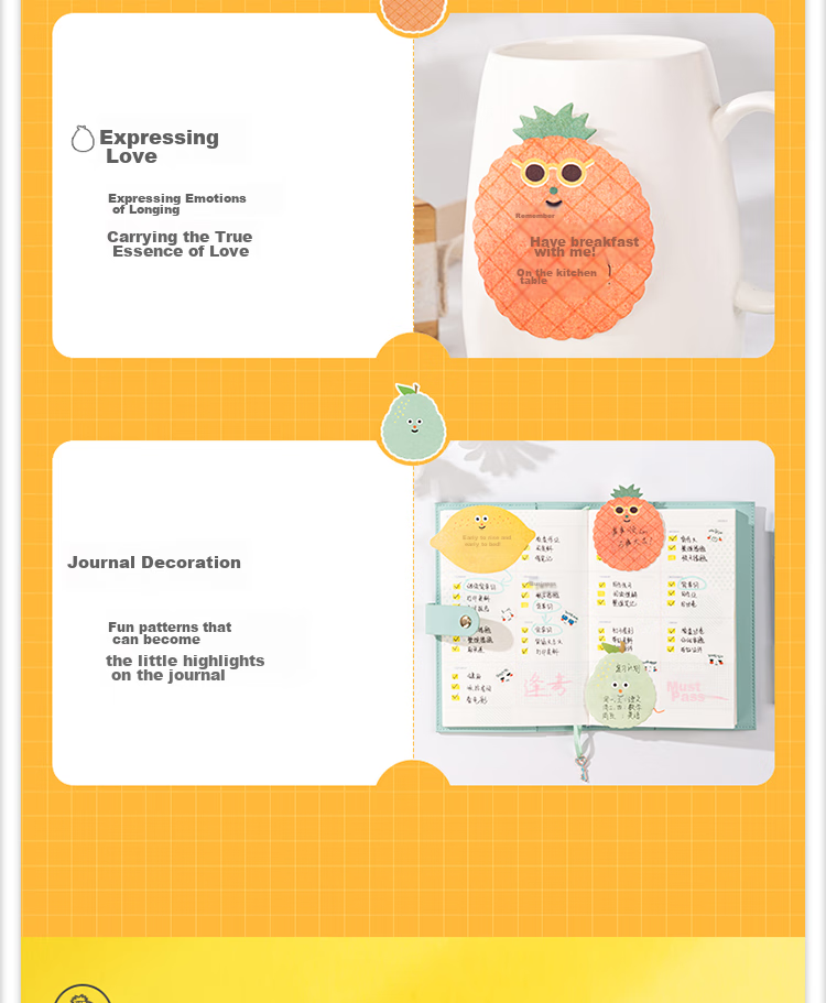 Deli 24 Packs of 720-Page Fruit-Themed Memo Pads, Creative Cute Message Paper/sticky Notes/self-Adhesive Message Book Back-To Essential 25601 10