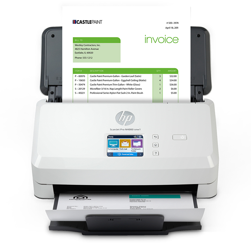 HP SJ Pro N4000 snw1 Feed-Through Scanner Duplex Scanning ADF Feeder Wired Network Support WiFi Direct