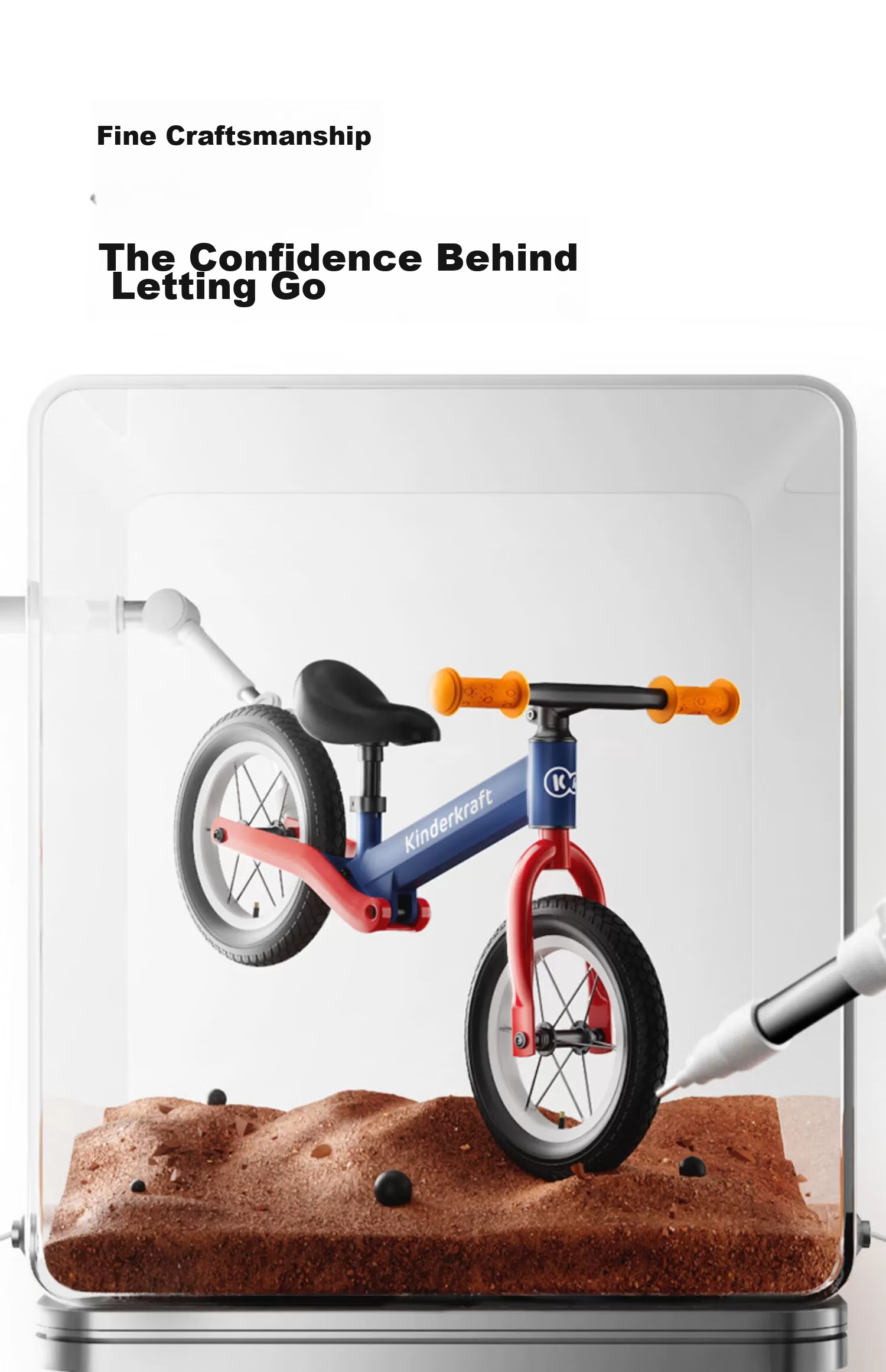 KinderKraft KK Children's Balance Bike for Ages 1-3 No Pedal Balance Bike Bicycle Shock-Absorbing Walker, Upgraded Racing Red 19