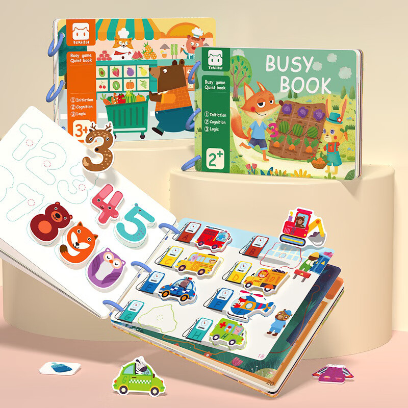 Danmiqi Children's Early Education Magic Tape Toy, Quiet Book, Tear-Off Sticker, Enlightenment Cognitive Game Book, Baby Birthday Gift