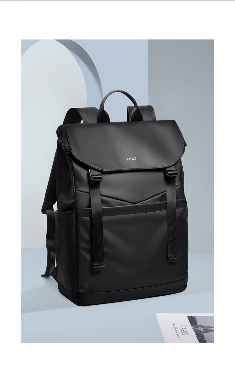 POLO Backpack for Men, Lightweight Travel Bag with Flip Cover, 16/17.3-Inch Laptop Bag, Business Trip Bag 18