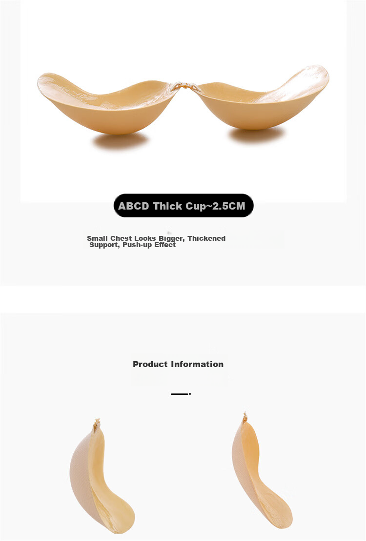 LangSha Mango Cup Breast Pads, Wedding Dress Invisible Nipple Covers, Breathable Small Breast Push-Up Lift, Spring And Summer Bra, Strapless Underwear 8