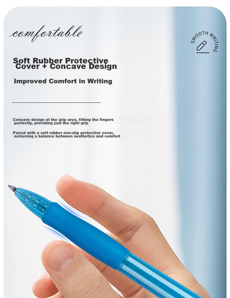 Deli Smooth Click Gel Pen Signature Pen Office Supplies 0.5mm Bullet Tip Blue 12 pcs/box S08 College Entrance Exam 13