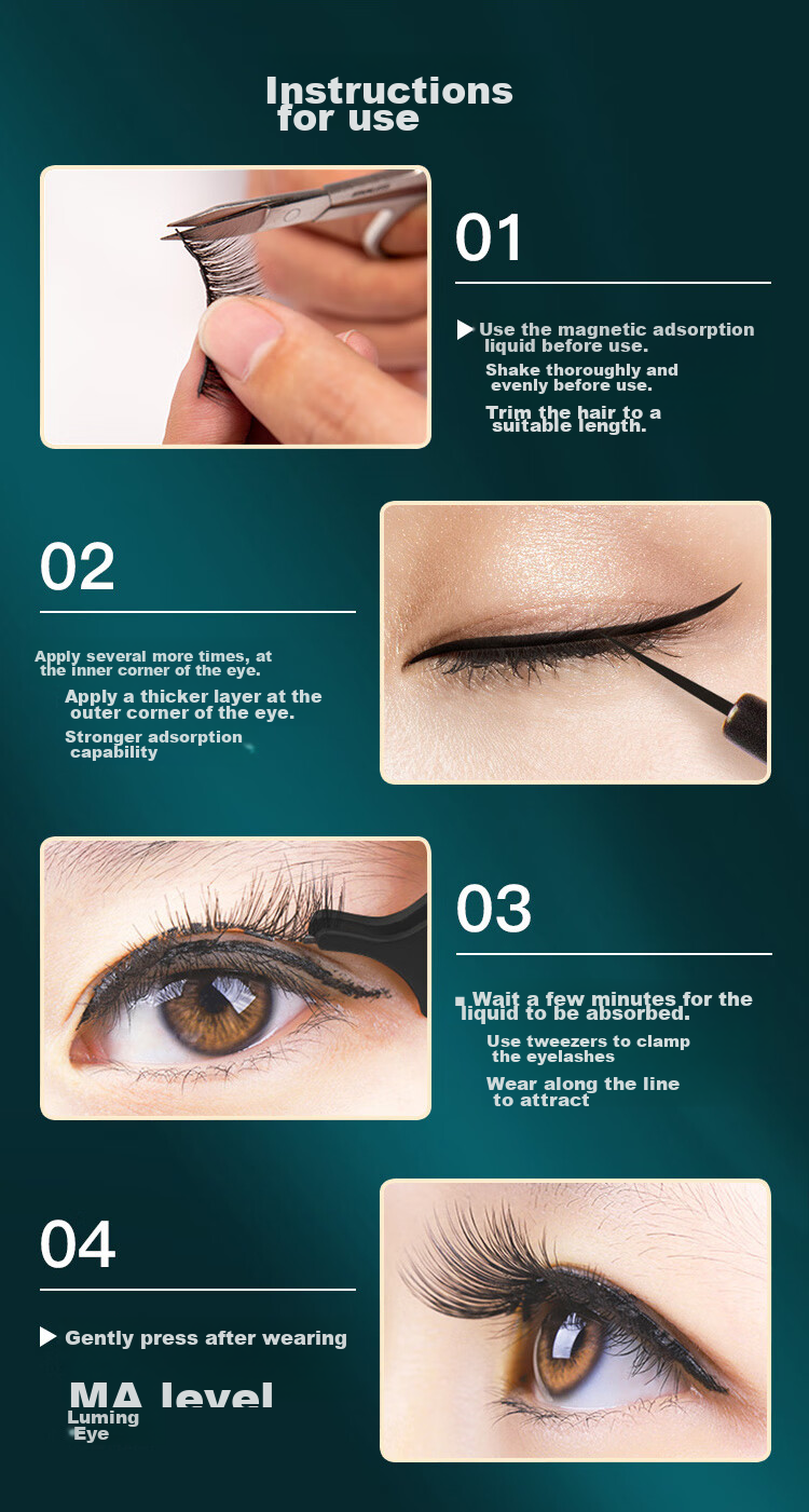 UPLUS Sharpened 3D Natural Dense False Eyelashes, One-Piece Style, 3 Pairs, 04 Full-Length Eyelashes, Hard Stem, Cosplay Stage Makeup 15