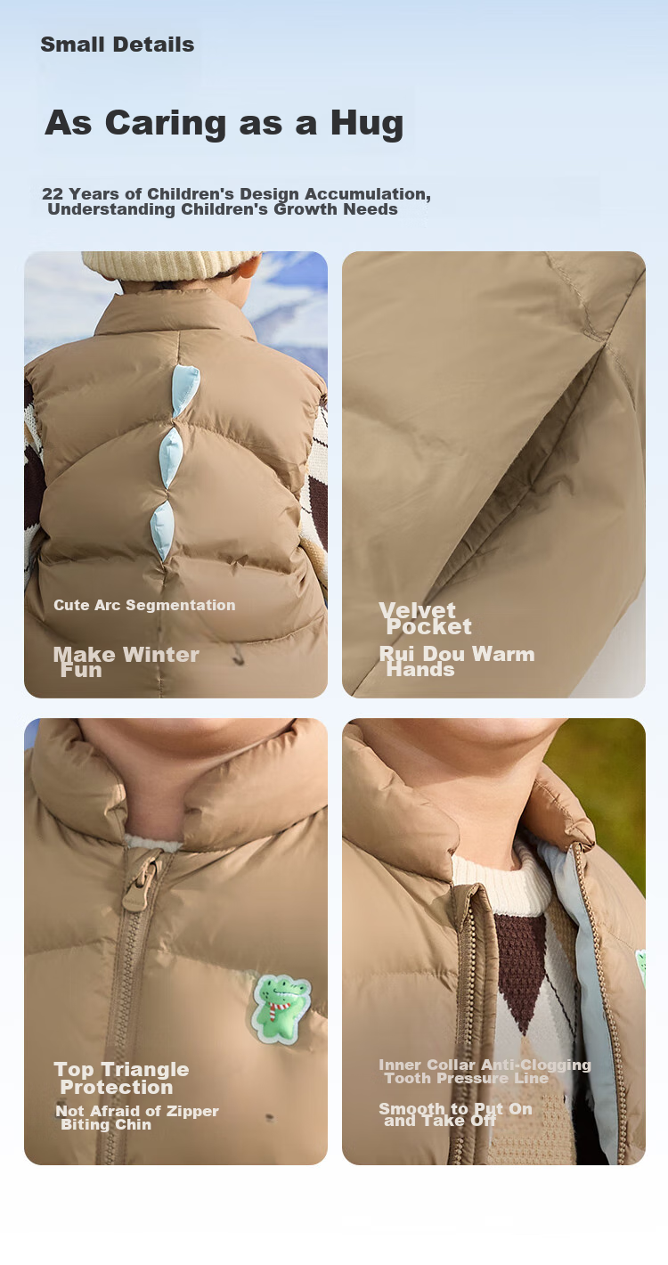BALABALA Children's down Vest Winter Clothing, Boys And Girls Stand-Collar Jacket, Warm And Cute 10
