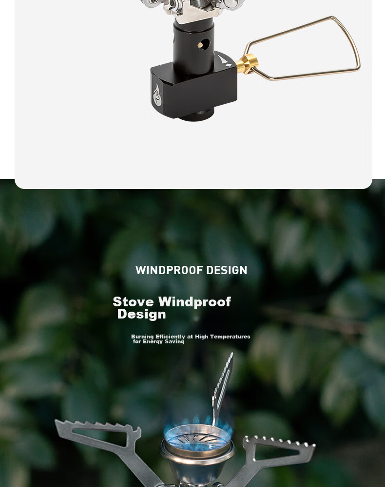 E-Rover Portable Outdoor Stove Windproof Burner Camping High-Flame Water Boiling Stove Gas Canister Burner Cartridge Stove 3