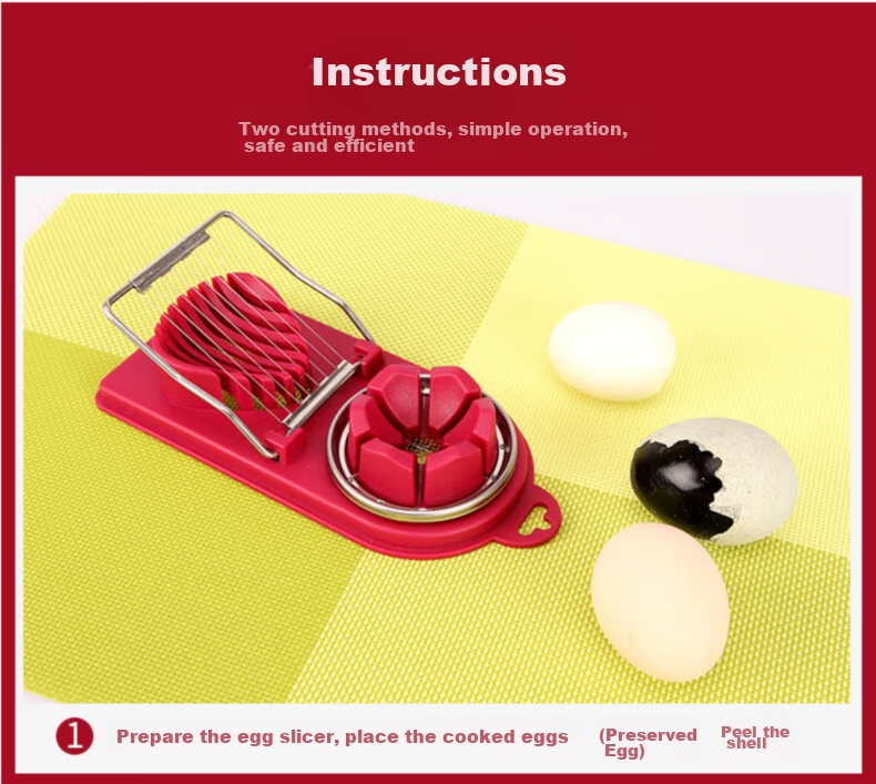 Jingmao Multifunctional Egg Cutter, Stainless Steel Egg Cutting Tool, Household Device for Cutting Preserved Eggs And Century Eggs, Separator And Slicer 11