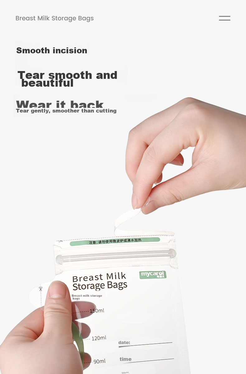 MyCarol Bottle Storage Bags for Breast Milk, Disposable Milk Powder Dispensing Bags, Baby Food Storage Bags, 180ml*32 Pieces 7