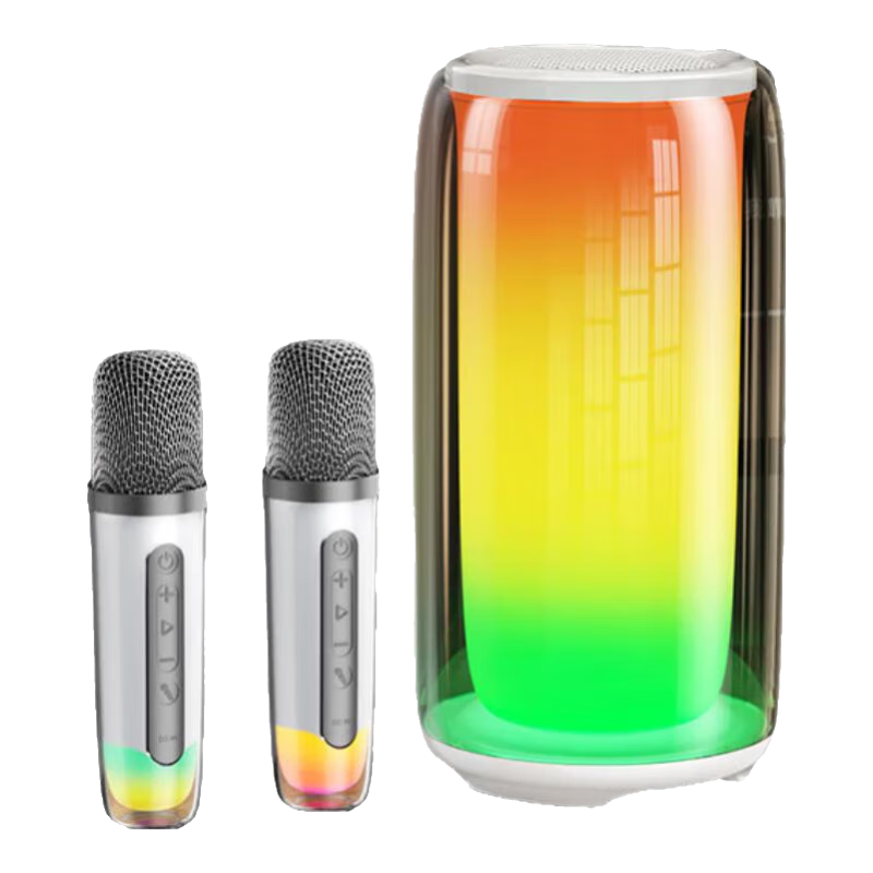 Haomuren Wireless Bluetooth Speaker Karaoke Microphone All-In Home KTV System, Family Karaoke Machine for Children, Singing Device with Built-In Sound Card