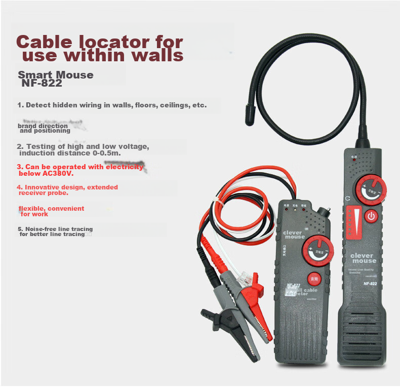 Jingmingshu NF-822 Cable Tracker, High-Sensitivity Anti-Interference Wire Detector for Wall Cables, Can Locate Hidden Power Cables 7