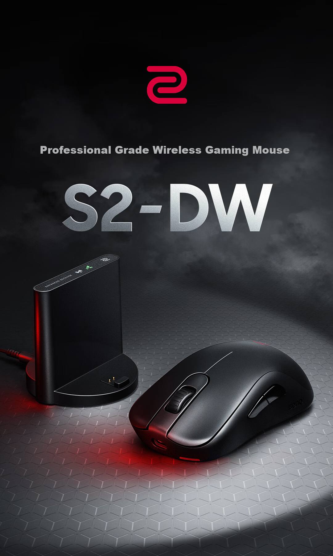 ZOWIE GEAR S2-DW Wireless Mouse Gaming Mouse Short-Throw Design for CS2, PUBG, Valorant Esports Mouse Rechargeable 1
