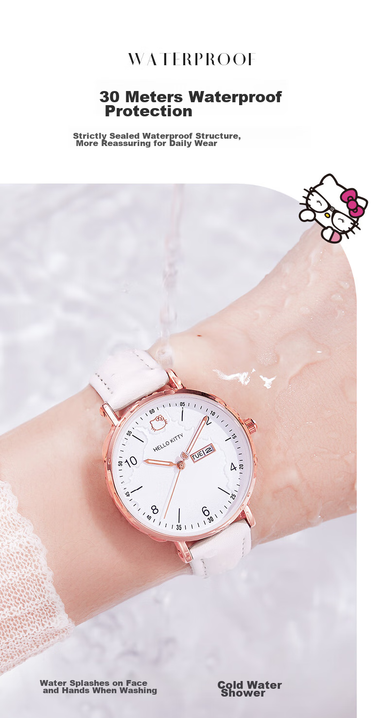 Hello Kitty Student Exam Watch for Female Students in Middle School, High School, And College Entrance Exams, Civil Service Exams, Postgraduate Entrance Exams, Quiet Quartz Watch 7