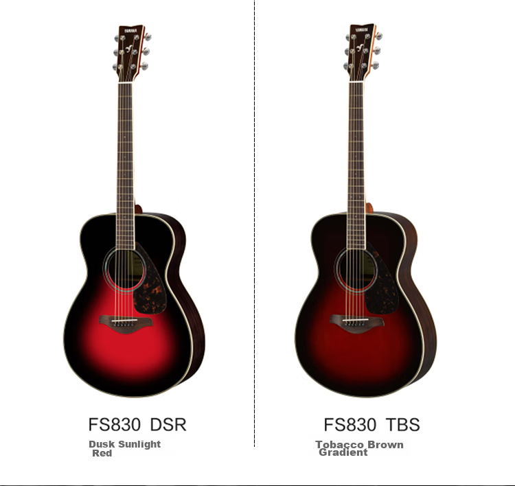 YAMAHA FG830TBS Acoustic Model Solid Wood Top Beginner Folk Guitar, Rounded Corner Guitar, 41-Inch Brown Gradient 8