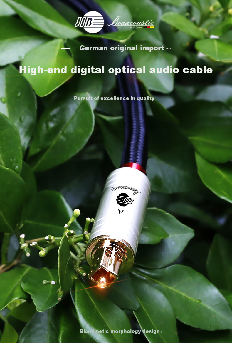 JIB Audiophile Digital Optical Fiber Audio Cable, Optical Square to Optical Square Connector, 5.1 TV DVD Amplifier Projector Speaker Home Theater Connection Cable BB-101 Meter 1