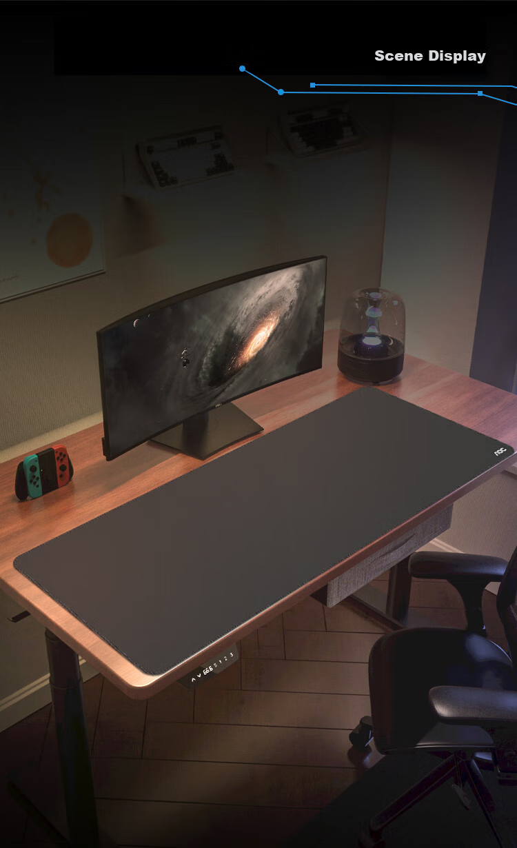 AOC Full-Property Series Gaming Mouse Pad, Extra Large 1000*400*3mm, Thickened with Locked Edges, Office Keyboard Computer Desk Pad M351/93 Dark Gray 7
