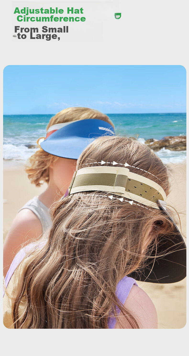 Kocotree Children's Sun Protection Hat, Seamless One-Piece Shaped Sun Hat, Wide-Brimmed Visor Cap, Lightweight Outdoor Sports Hat, Red 19