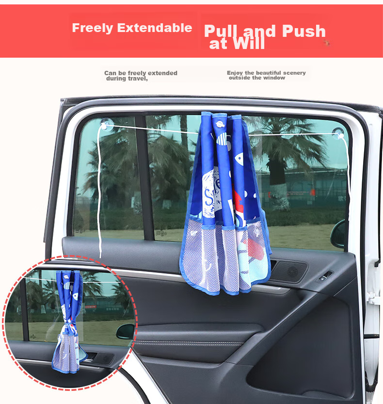 Chichiduo Car Sunshade Window Cover, Suction Cup Car Window Curtain, Sun Protection Side Window Shade for Vehicles, Travel Accessory 7