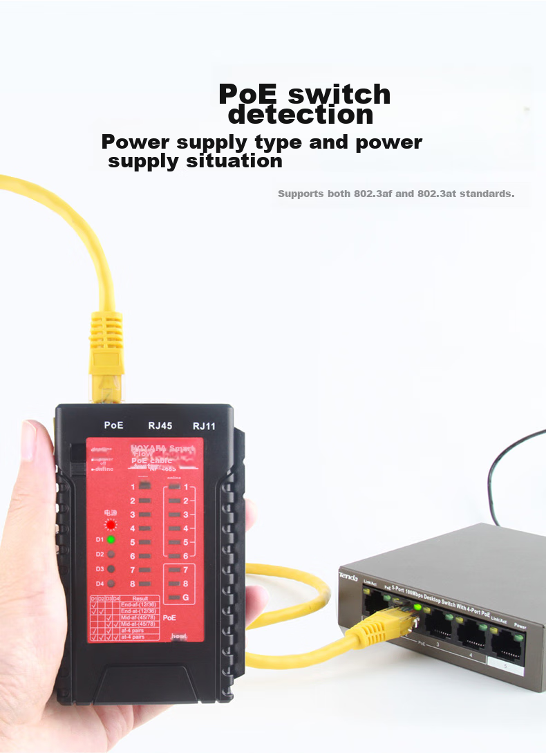 Jingmingshu NF-468S Network Cable Tester, Multifunctional Line Tester for Computer Network RJ45 Connectors, Telephone Lines, Engineering, Home Smart Testing And Troubleshooting Device 3