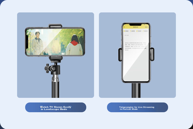 LINGCHEN Floor-Standing Phone Stand, Live Streaming Tripod for TikTok And Kuaishou Short Videos, Influencer Triangle Stand, Outdoor Portable Bracket, 2.1 Meters Foldable Storage 12