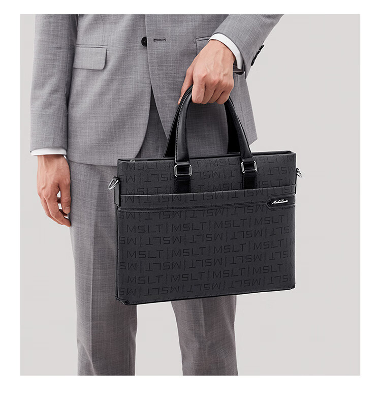 MashaLanti Men's Business Briefcase, Large Capacity Office Handheld Laptop Bag, High-End Practical Father's Day Gift 4