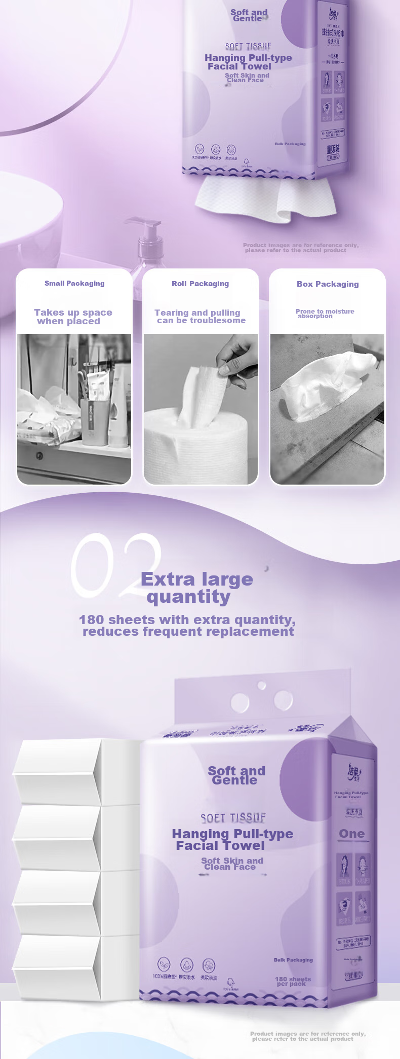 C&S Facial Cleansing Wipes, Hanging Type, 160 Sheets * 4 Packs, Soft Cotton Towels, Disposable Towels, Wet And Dry Use, XL Size, Full Box 17