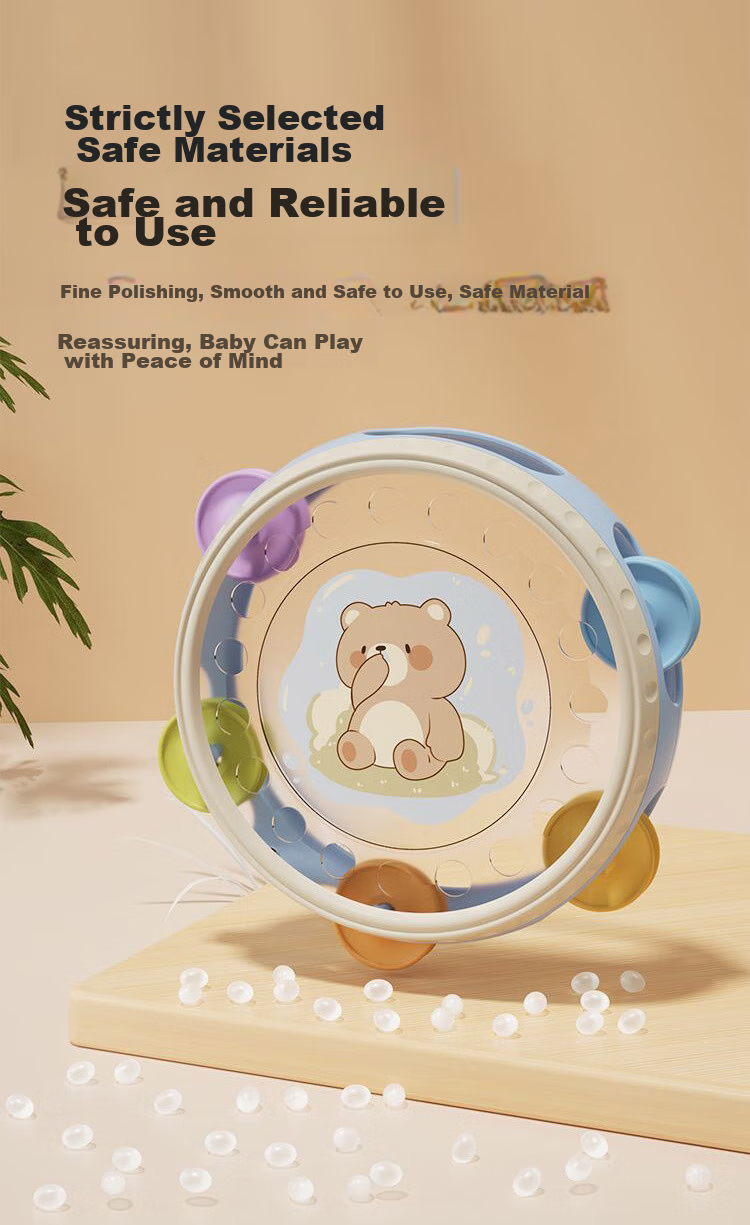 DOCTOR MA Children's Rattle Toy, Hand Drum, Baby Pat Drum, Early Education, Infant Grasping Training, Birthday Gift 5