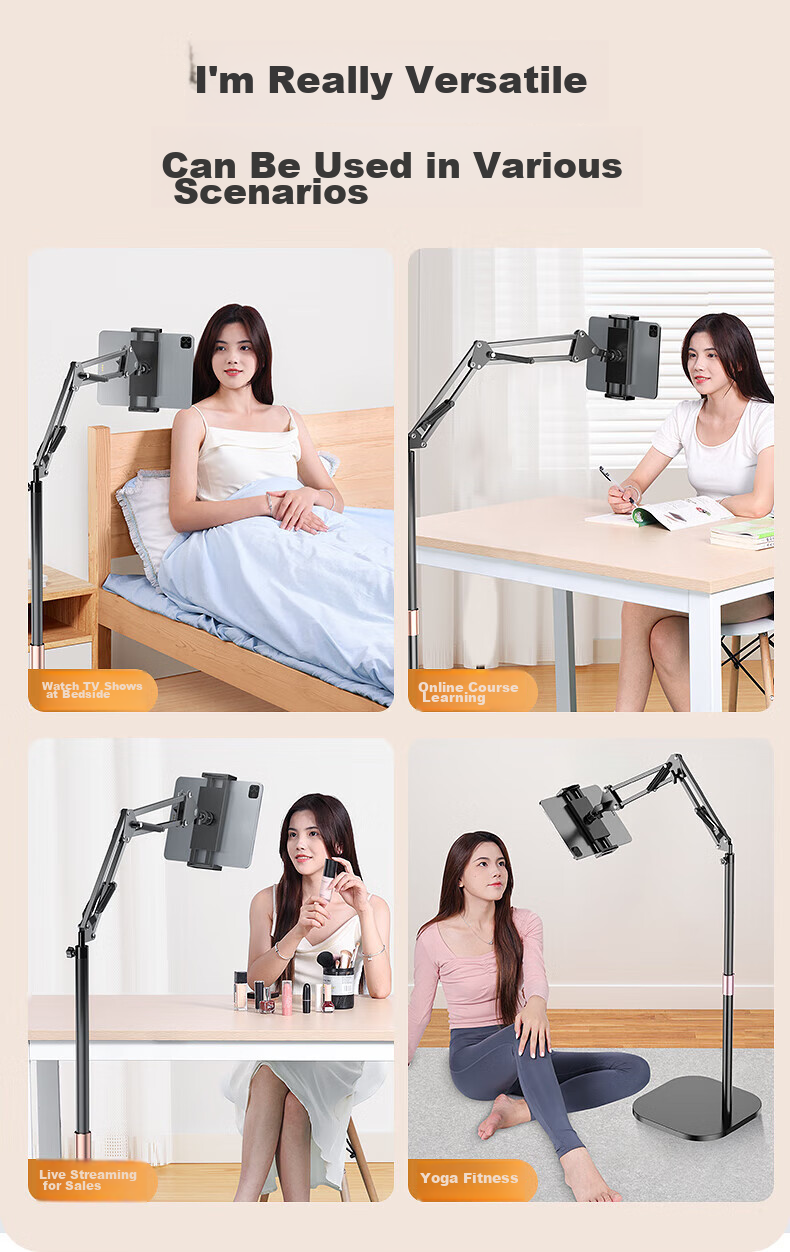 Shuotu Tablet Stand, Floor-Standing IPad And Phone Holder, Lazy Stand, Online Class Piano Stand, TV Binge-Watching Arm Extendable Stand, Live Streaming Overhead Shooting Stand, Postgraduate Entrance Exam Retake Video Recording Equipment 18