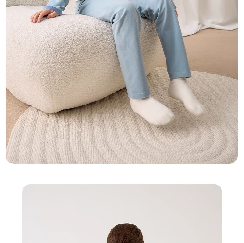 Niduoxiong Winter Baby High-Waist Waist Protection Underwear Set, Children's Pajamas, Infant Cotton Breathable Sleepwear, Warm Underwear for Autumn And Winter 27