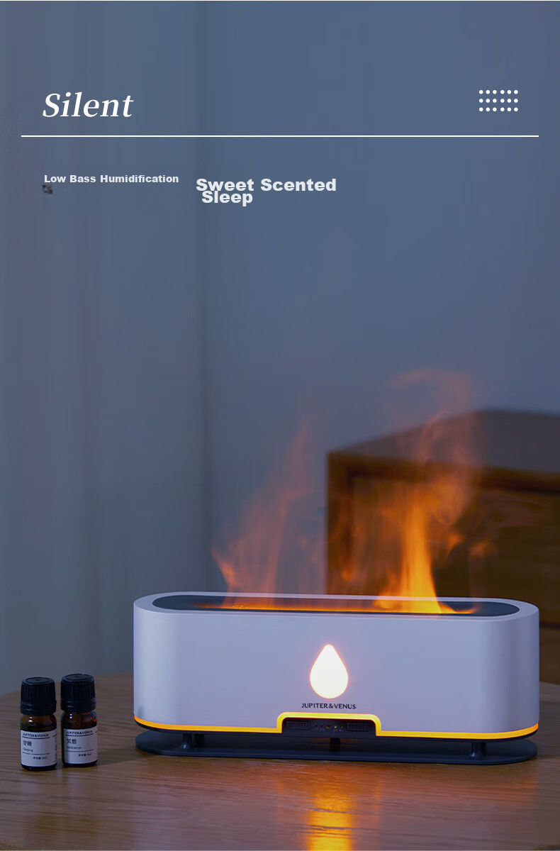 Jupiter & Venus Tranquil Flame Aromatherapy Diffuser, Home Humidifier with High-End Appearance, Mood Light, Wedding Gift, Birthday Present for Friends 6
