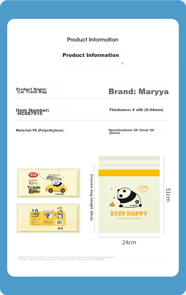MARYYA Biodegradable Flat-Top Garbage Bags, Black, 50*60cm, 60 Count, Thickened 1.5 Microns, Perforated, for Home And Kitchen Use 19