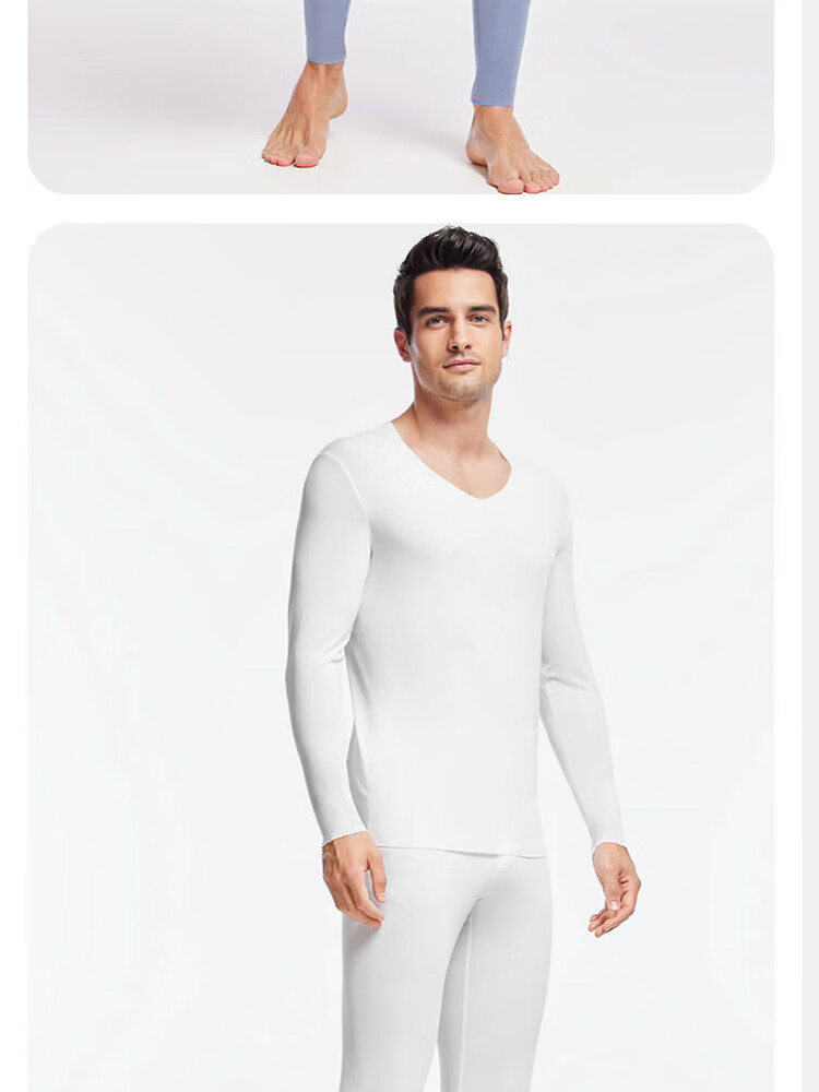 Aimer Men's Thermal Underwear Set, Seamless Modal Base Layer, Comfortable Fit NS74J471 Dark Blue 180 13