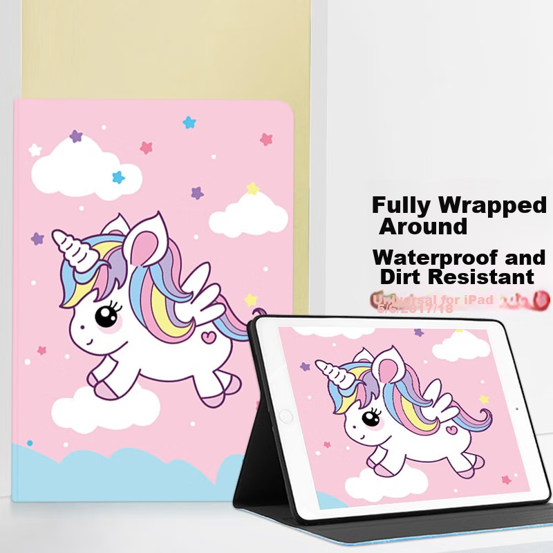 Jiangming IPad 5/6 Case, 9.7-Inch Apple Tablet Protective Cover, Compatible with 2017/2018 Models, Colorful Painted Design with Stand, Shockproof Case for Men, Women, And Childre