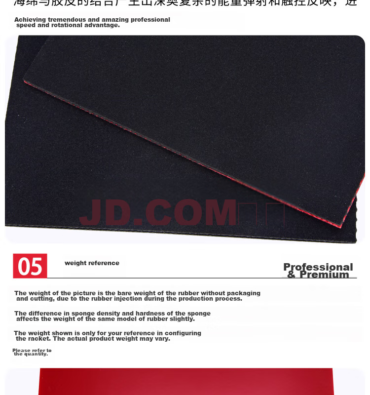 XIOM Table Tennis Rubber, Table Tennis Racket Reverse Rubber Set, Red V Upgraded 79-033 Flower V, Black 2.0 9