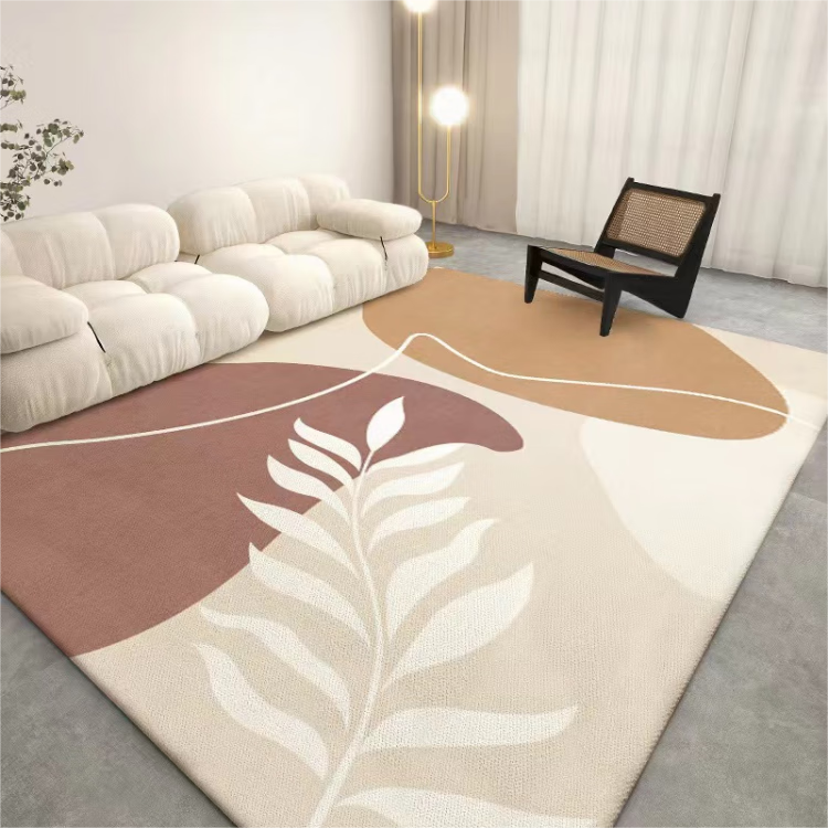 Qimian Crystal Velvet Living Room Carpet, Skin-Friendly Comfortable Dirt-Resistant Non-Slip, Kate, Modern Minimalist, 200*300cm 3