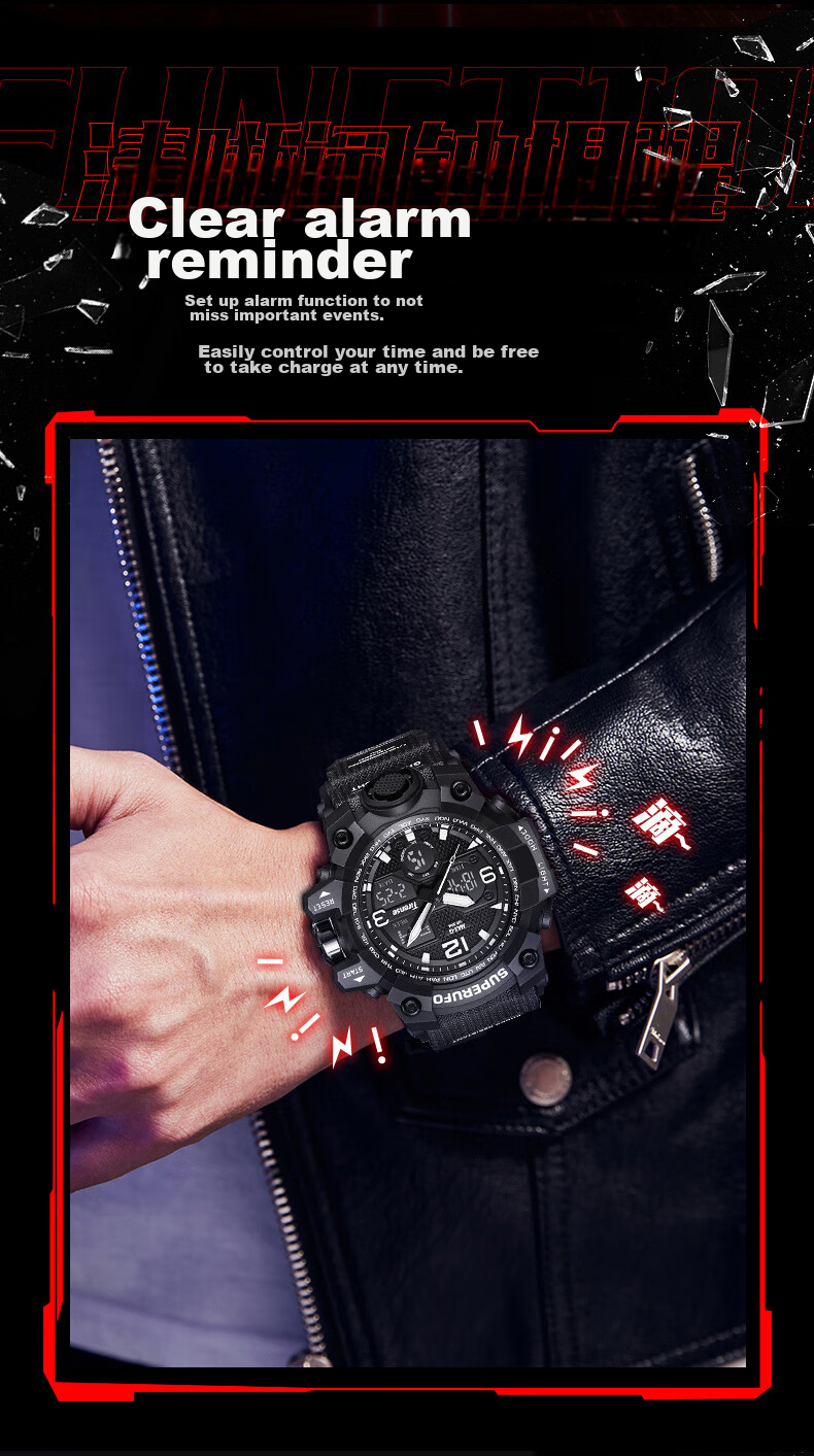 MAX-G Sports Watch for Men And Teenagers, Multi-Functional Luminous Dual Display Electronic Watch for Middle School, High School Students And Young Adults, Back to School 5