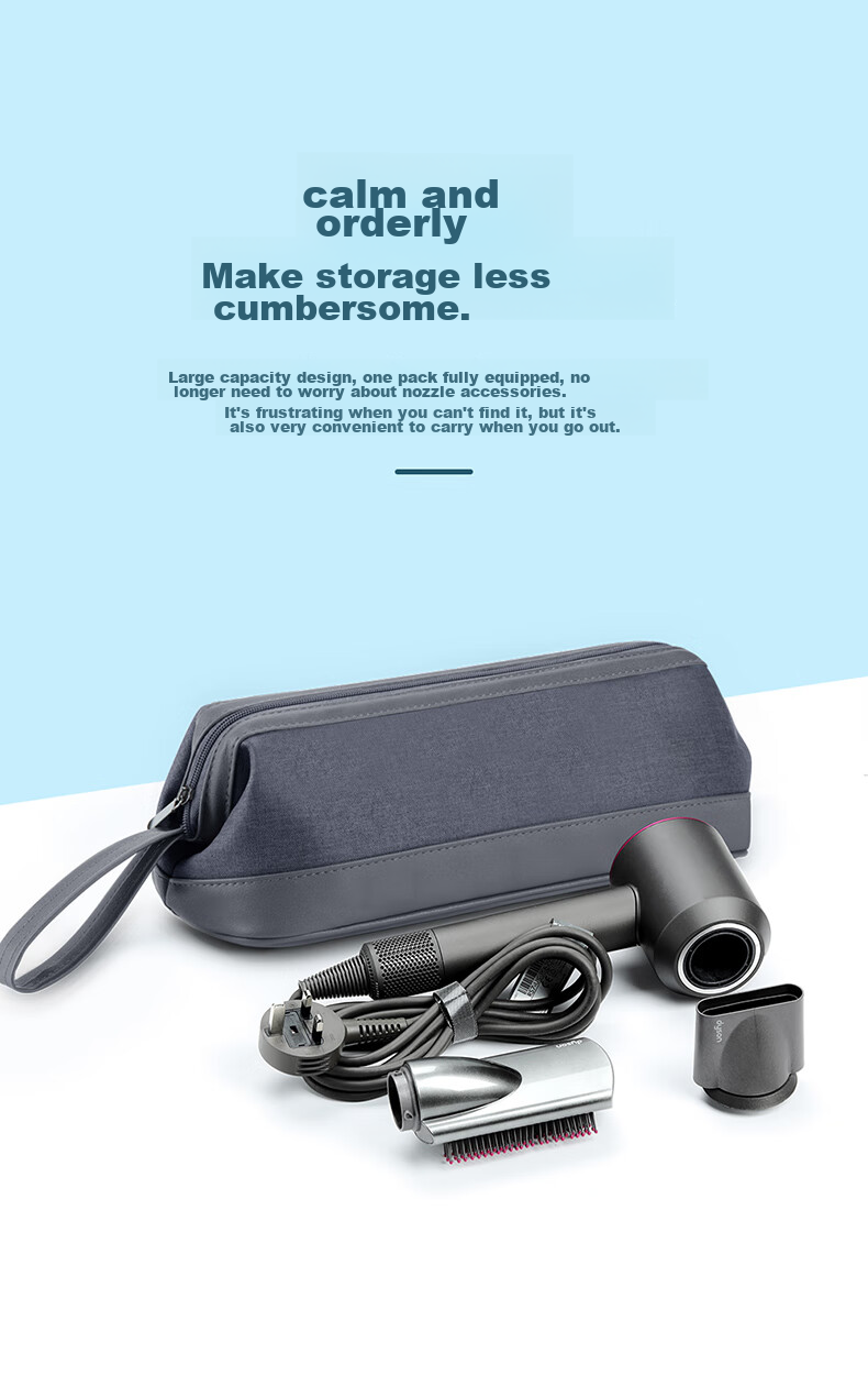 BUBM Dyson Hair Dryer Storage Bag, Dyson Curling Iron Storage Pouch, Portable Travel Hair Straightener Organizer Bag 3