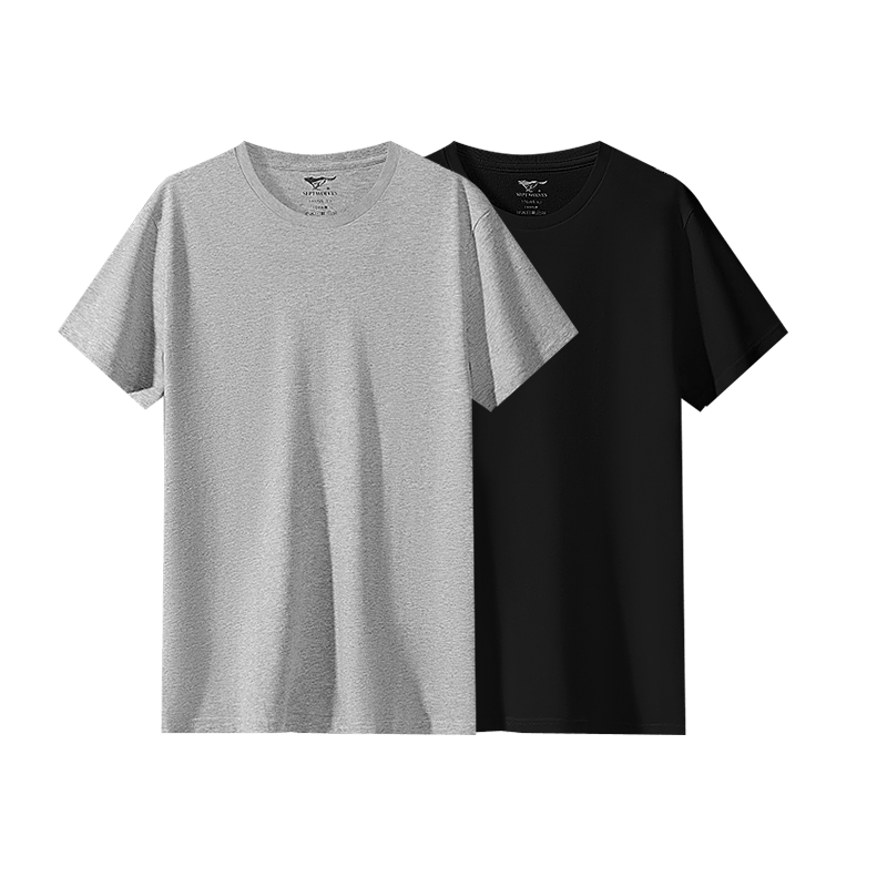 SEPTWOLVES [Soft And Skin-Friendly] Men's Short-Sleeve Pure Cotton T-Shirt, Breathable Running Sports 100% Cotton White Tee for Home Wear