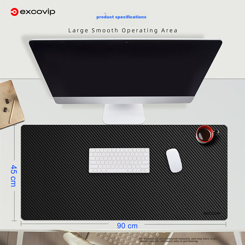 EXCO Mouse Pad, Carbon Fiber Computer Desk Mat, Laptop Office Desk Pad, Large PU Leather Texture, Double-Sided Waterproof Leather Gaming Desk Mat, Gaming Keyboard Pad 0109 6