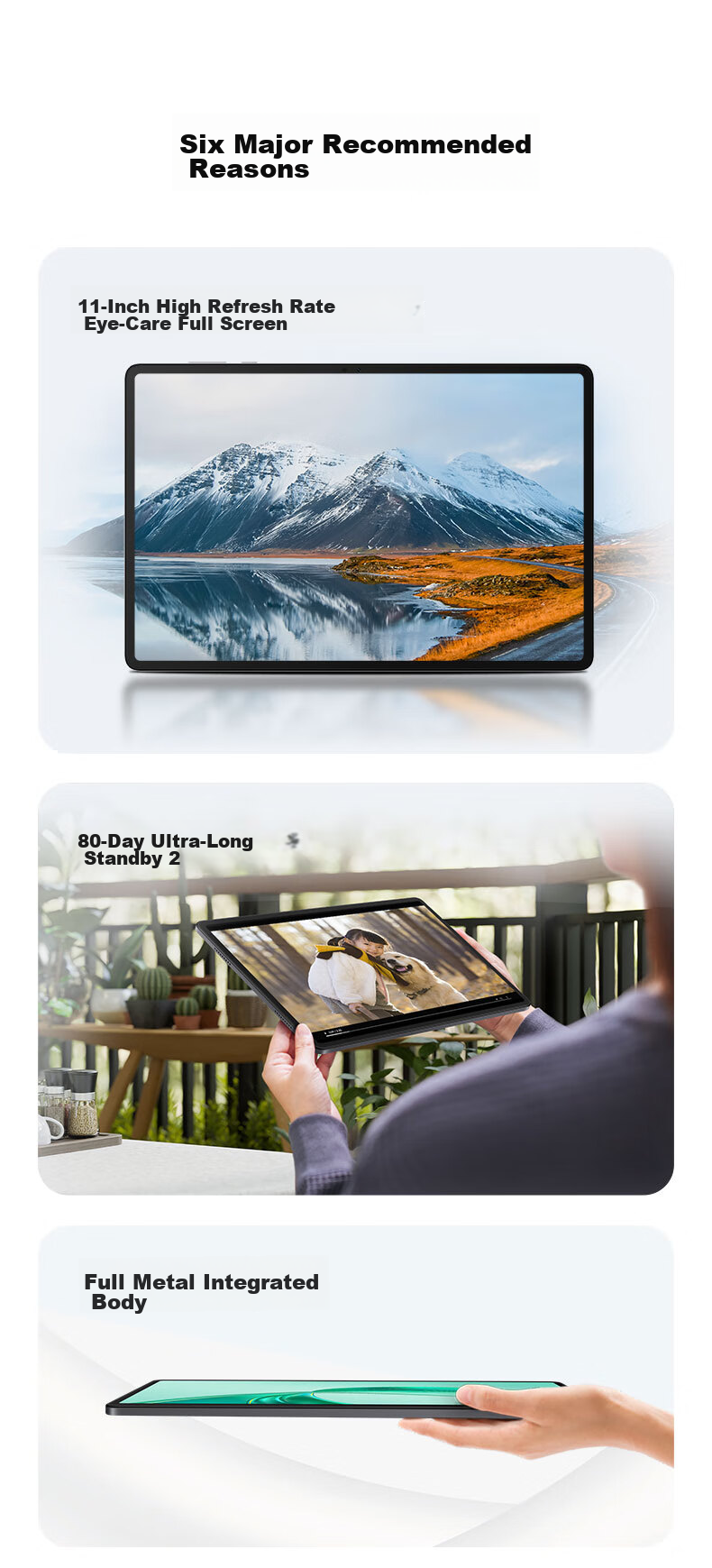 HONOR Tablet X9 [Subsidies], 11-Inch Tablet Computer, 6+128GB, High Refresh Rate Eye Protection Screen, 80-Day Ultra-Long Standby Time, All-Metal Integrated Body, Sky Blue Color 2