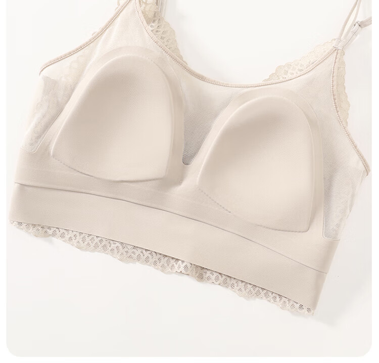 LangSha Spring Summer Comfortable Cooling Lace French Style Vest with Chest Pad Sexy Seamless Back Beautiful Versatile Camisole Bra 5